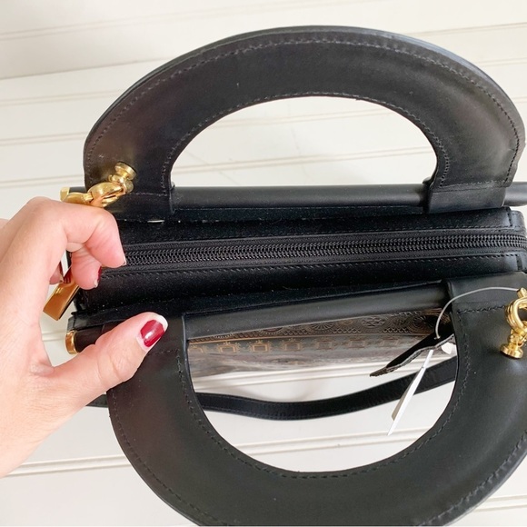 NWT Calja Italian Genuine Leather Embossed Over the Shoulder Purse Handcrafted - Picture 9 of 16